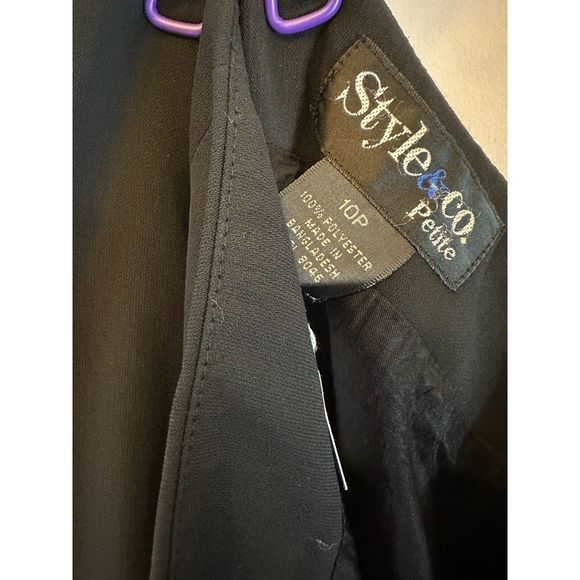 Style & Co A Line Flare Women’s PETITE size 10 Black Skirt 10P Lined Polyester - Picture 12 of 14